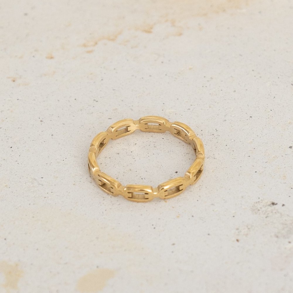 Gold Plated Chain Link Ring - Yellow Gold